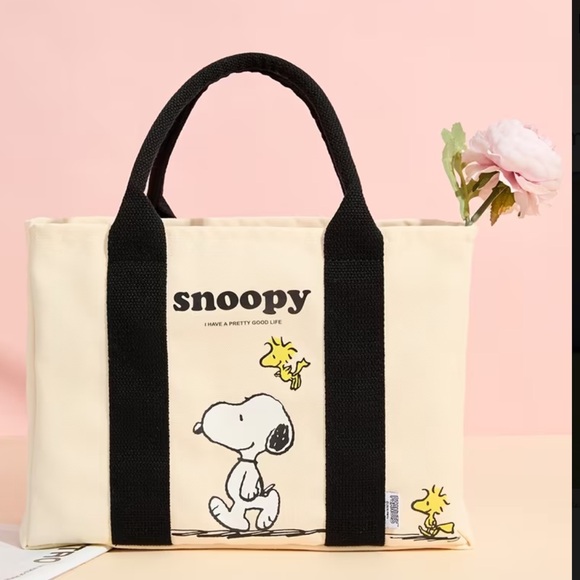 Peanuts | Bags | Peanuts Snoopy Canvas Tote Bag Medium | Poshmark